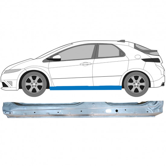 Painel de reparação da soleira para Honda Civic 2005-2011 / Esquerdo 7193