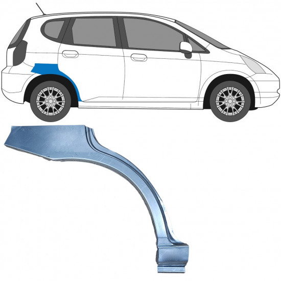 Painel de reparação do guarda-lamas traseiro para Honda Jazz Gd 2002-2008 / Direito 6179