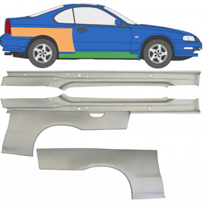 Soleira completa com reparação de guarda-lamas traseiro para Honda Prelude 1992-1996 / Esquerda+Direita / Conjunto 9534