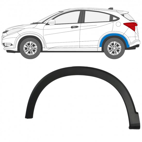 Moldura lateral do guarda-lamas traseiro para Honda Hr-v 2015-2021 / Esquerdo 12558