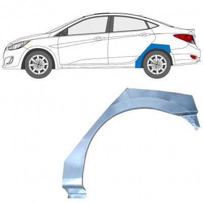 Painel de reparação do guarda-lamas traseiro para Hyundai Accent 2010- / Esquerdo 12803