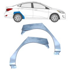 Painel de reparação do guarda-lamas traseiro para Hyundai Accent 2010- / Esquerdo / Direito / Conjunto 12804