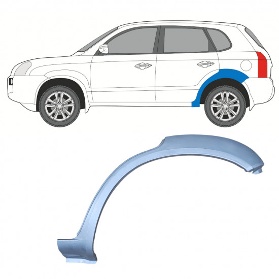 Painel de reparação do guarda-lamas traseiro para Hyundai Tucson 2004-2010 / Esquerdo 7971