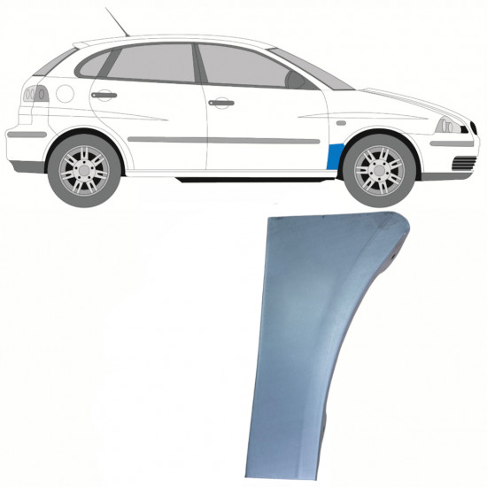 Painel de reparação do guarda-lamas dianteiro para Seat Ibiza Cordoba 2002-2008 / Direito 8362