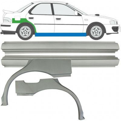 Painel de reparação da soleira com guarda-lamas traseiro para Subaru Impreza 1992-2000 / Esquerda+Direita / Conjunto 10667