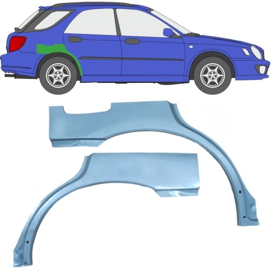 Painel de reparação do guarda-lamas traseiro para Subaru Impreza GD GG 2000-2007 / Esquerda+Direita / Conjunto 10463