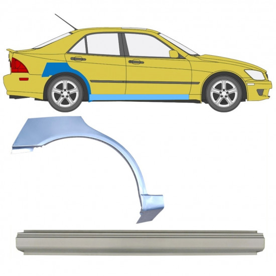 Painel de reparação da soleira com guarda-lamas traseiro para Lexus IS 200 1998-2005 / Direito / Conjunto 10315