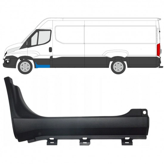 Moldura lateral do degrau dianteiro para Iveco Daily 2014- / Esquerdo 7880