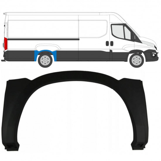 Moldura lateral do guarda-lamas traseiro para Iveco Daily 2014-2019 / Esquerda = Direita (simétrico) 7885