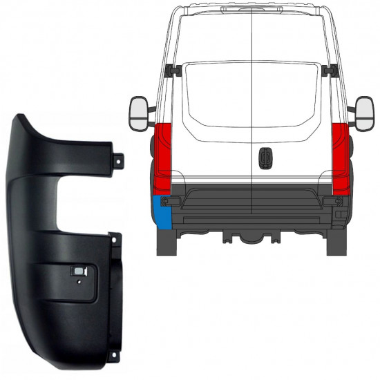 Canto do para-choque traseiro para Iveco Daily 2014- / Esquerdo 7887