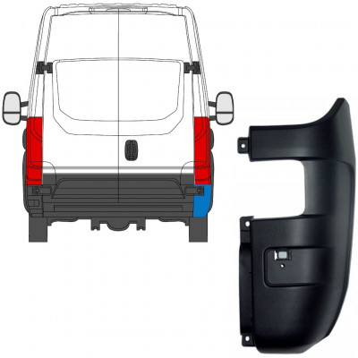 Canto do para-choque traseiro para Iveco Daily 2014- / Direito 7886