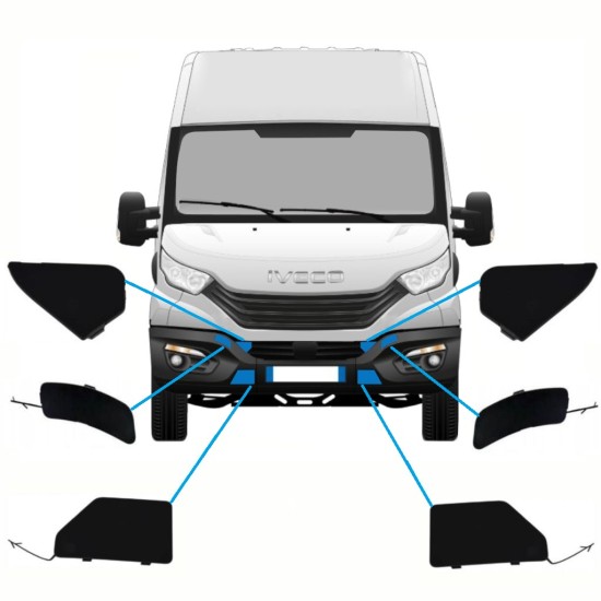 Tampas do para-choque dianteiro para Iveco Daily 2014-2016 / Conjunto 10292