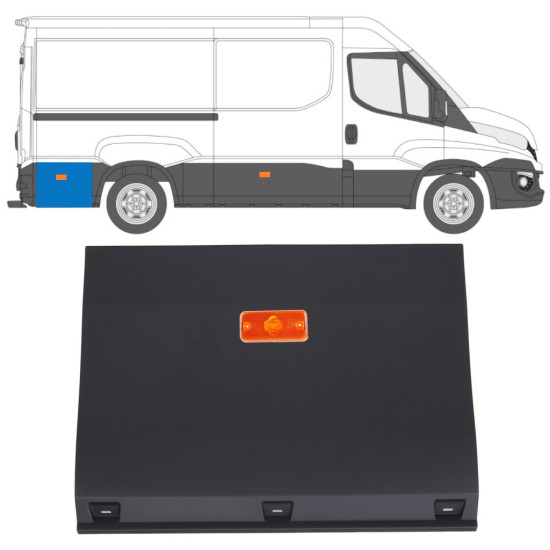 Moldura lateral traseira atrás da roda com Luz para Iveco Daily 2014-2019 / Esquerda = Direita (simétrico) / Conjunto 16763
