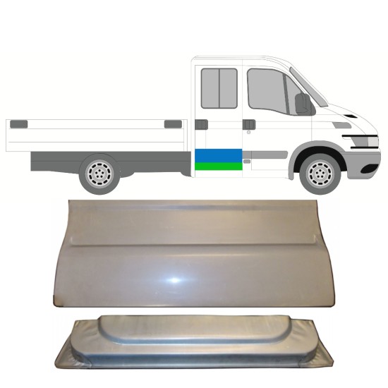 Painel de reparação interna e externa das portas traseiras para Iveco Daily 1999-2014 / Esquerda = Direita (simétrico) / Conjunto 16174