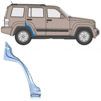 Painel de reparação do guarda-lamas traseiro para Jeep Liberty 2008-2013 / Direito 8064