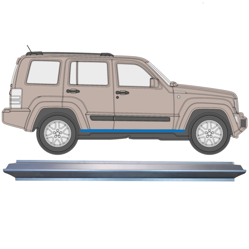 Painel De Reparação Da Soleira Para Jeep Liberty 2008-2013 / Esquerda = Direita (Simétrico) 7175