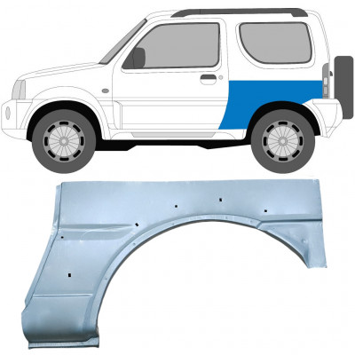 Painel de reparação do guarda-lamas traseiro para Suzuki Jimny 1998-2018 / Esquerdo 7033