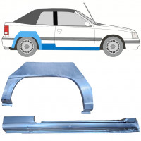 Painel de reparação da soleira com guarda-lamas traseiro para Opel Kadett E 1987-1993  CABRIO / Direito / Conjunto 12583