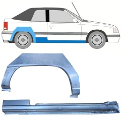 Painel de reparação da soleira com guarda-lamas traseiro para Opel Kadett E Astra 1984-1993 / Direito / CABRIO / Conjunto 12583