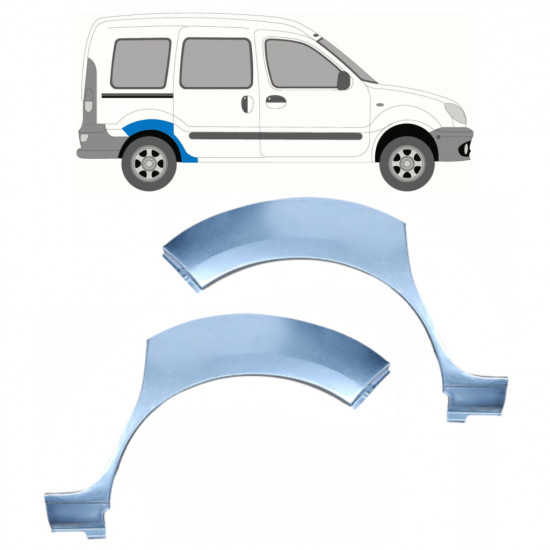 Painel de reparação do guarda-lamas traseiro para Renault Kangoo 1997-2008 / Esquerda+Direita / Conjunto 9656