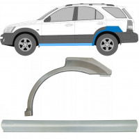 Painel de reparação da soleira com guarda-lamas traseiro para Kia Sorento 2002-2009 / Esquerdo / Conjunto 10080