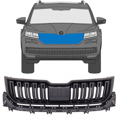Grelha preta para Skoda Kodiaq 2016-2023 / Conjunto 7547