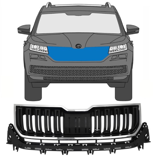 Grelha para Skoda Kodiaq 2016-2023 / Conjunto 7546