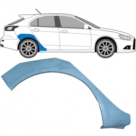 Painel de reparação do guarda-lamas traseiro para Mitsubishi Lancer 2007- / Direito 6851