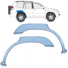 Painel de reparação do guarda-lamas traseiro com orifício para Toyota Land Cruiser J120 2003-2010 / Esquerda+Direita / Conjunto 10214