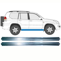 Painel de reparação interna da soleira para Toyota Land Cruiser J120 2003-2010 / Esquerda = Direita (simétrico) / Conjunto 10082