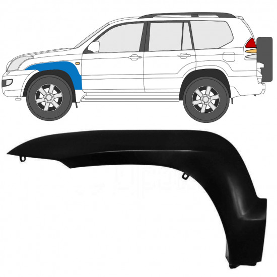 Moldura lateral do guarda-lamas dianteiro para Toyota Land Cruiser J120 2003-2010 / Esquerdo 12953