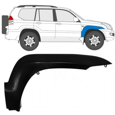 Moldura lateral do guarda-lamas dianteiro para Toyota Land Cruiser J120 2003-2010 / Direito 12952