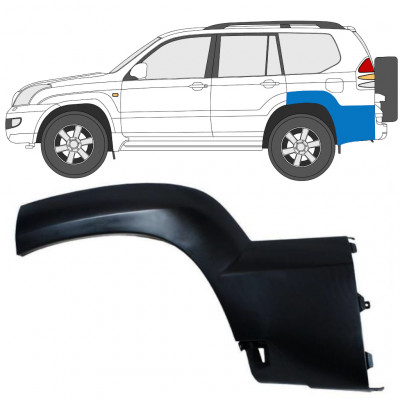 Moldura lateral do guarda-lamas traseiro para Toyota Land Cruiser J120 2003-2010 / Esquerdo 12955
