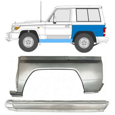 Painel de reparação da soleira com guarda-lamas traseiro para Toyota Land Cruiser 1984-1993 / Esquerdo / Conjunto 11479