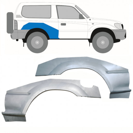 Painel de reparação do guarda-lamas traseiro para Toyota Land Cruiser 1996-2002 / Esquerda+Direita / Conjunto 10123