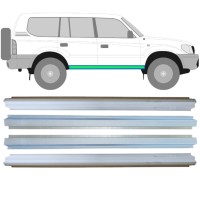 Painel de reparação interna e externa da soleira para Toyota Land Cruiser J90 1996-2002 / Esquerda+Direita / Conjunto 14854 Painel de reparação interna e externa da soleira para Toyota Land Cruiser J90 1996-2002 / Esquerda+Direita / Conjunto 14854