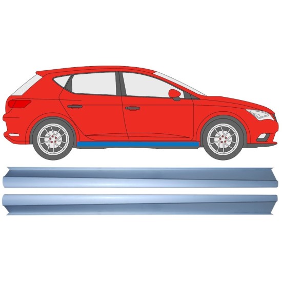 Painel de reparação da parte inferior da soleira para Seat Leon 2012-2020 / Esquerda+Direita / Conjunto 16984