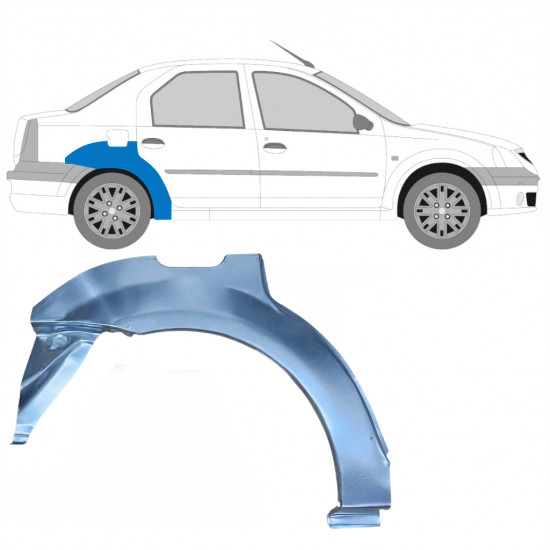 Painel de reparação do guarda-lamas traseiro para Dacia Logan 2004-2009 / Direito 8895