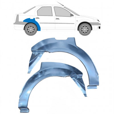 Painel de reparação do guarda-lamas traseiro para Dacia Logan 2004-2009 / Esquerda+Direita / Conjunto 9632