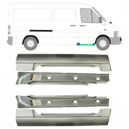 Painel de reparação interna e externa da soleira dianteira para Volkswagen LT 1996-2005 / Esquerda+Direita 16584
