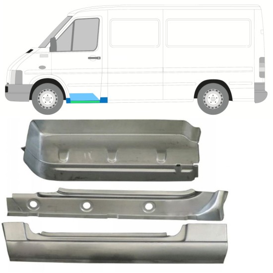 Painel de reparação interna da soleira com guarda-lamas e degrau dianteiro para Volkswagen LT 1996-2005 / Esquerdo 16572