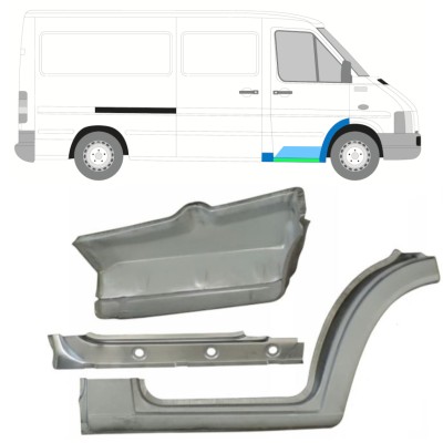 Painel de reparação interna da soleira com guarda-lamas e degrau dianteiro para Volkswagen LT 1996-2005 / Direito 16573