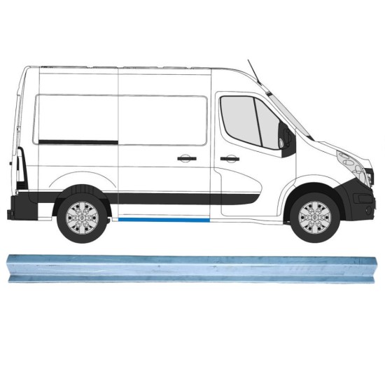 Painel de reparação da soleira da porta deslizante para Renault Master 2010- / Direito 14917