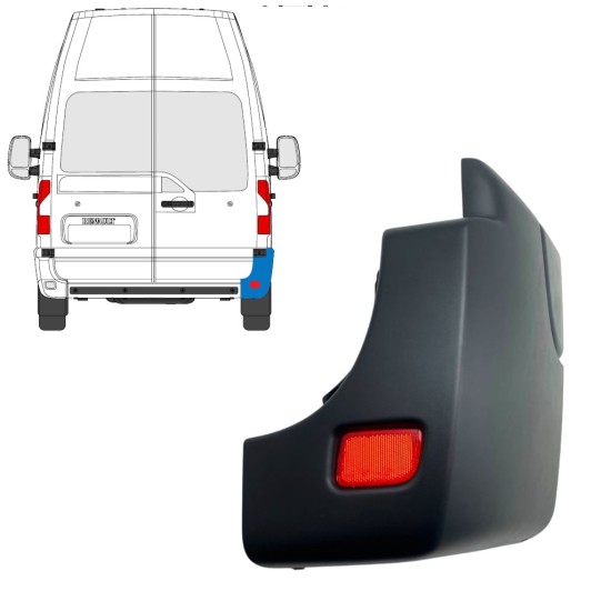 Canto do para-choque traseiro com Luz refletora para Opel Movano 2010-2021 / Direito 17249
