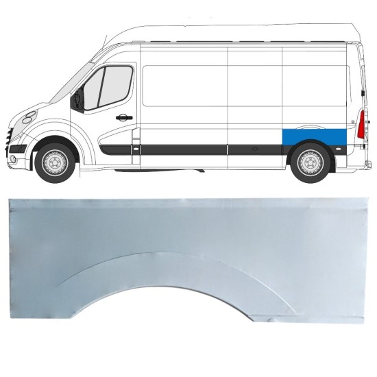 Painel de reparação do guarda-lamas traseiro para Opel Movano 2010-2021 / Esquerdo 16822