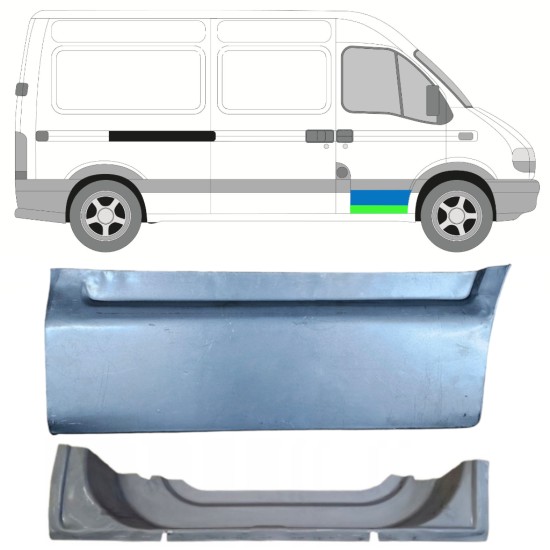 Painel de reparação interna e externa das portas dianteiras para Opel Movano 1998-2010 / Direito 16878