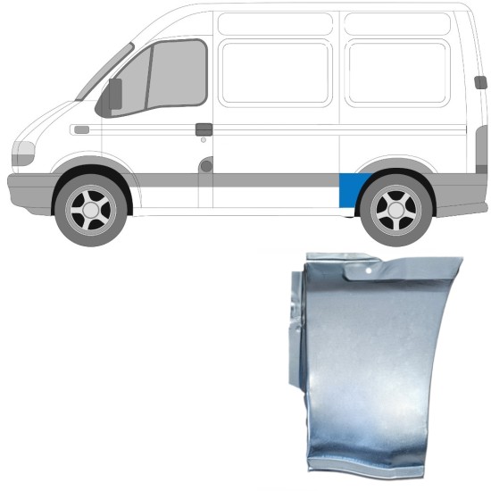 Painel de reparação do guarda-lamas traseiro para Renault Master 1998-2010 / Esquerdo 14876