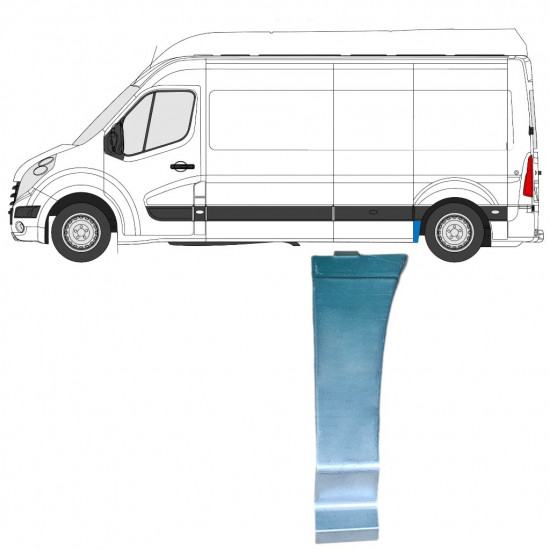 Painel de reparação da parte frontal do guarda-lamas traseiro para Renault Master 2010- / Esquerdo 12847