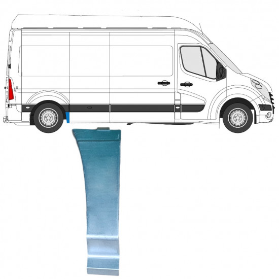 Painel de reparação da parte frontal do guarda-lamas traseiro para Renault Master 2010- / Direito 12846