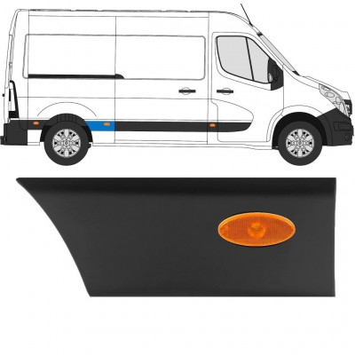 Moldura lateral do guarda-lamas traseiro com Luz para Renault Master 2010- / L2 / Direito /  10932